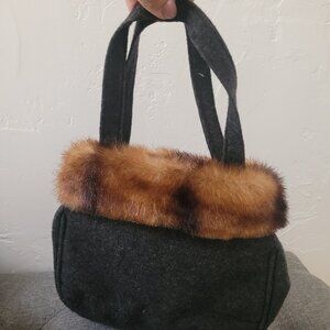 Super Cute Faux Mink Handbag/Clutch